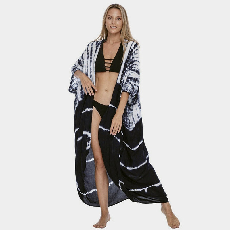 Beach Wrap Bikini Swimwear Cover Up Kimono-Style Resort Wear Sarong