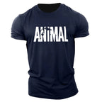 Animal Letters T-shirt Short Sleeve O-Neck Sportswear Funny Tee Oversize Plus Sizes