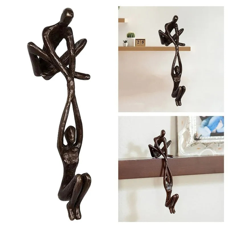 Man Lifting Woman Figurine Bookcase Art Home Gifts Couple Lovers Wedding Gift