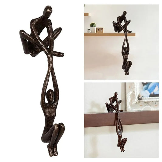 Man Lifting Woman Figurine Bookcase Art Home Statue Gifts Couple Lover Sculpture Wedding Gift