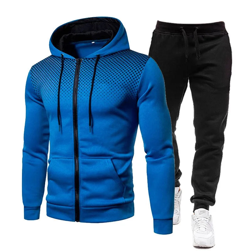 2pcs Tracksuit Pants & Hoodie Set Sports Gym Streetwear Activewear