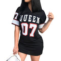 Queen Baggy Long Gridiron T-shirt Pullover Top