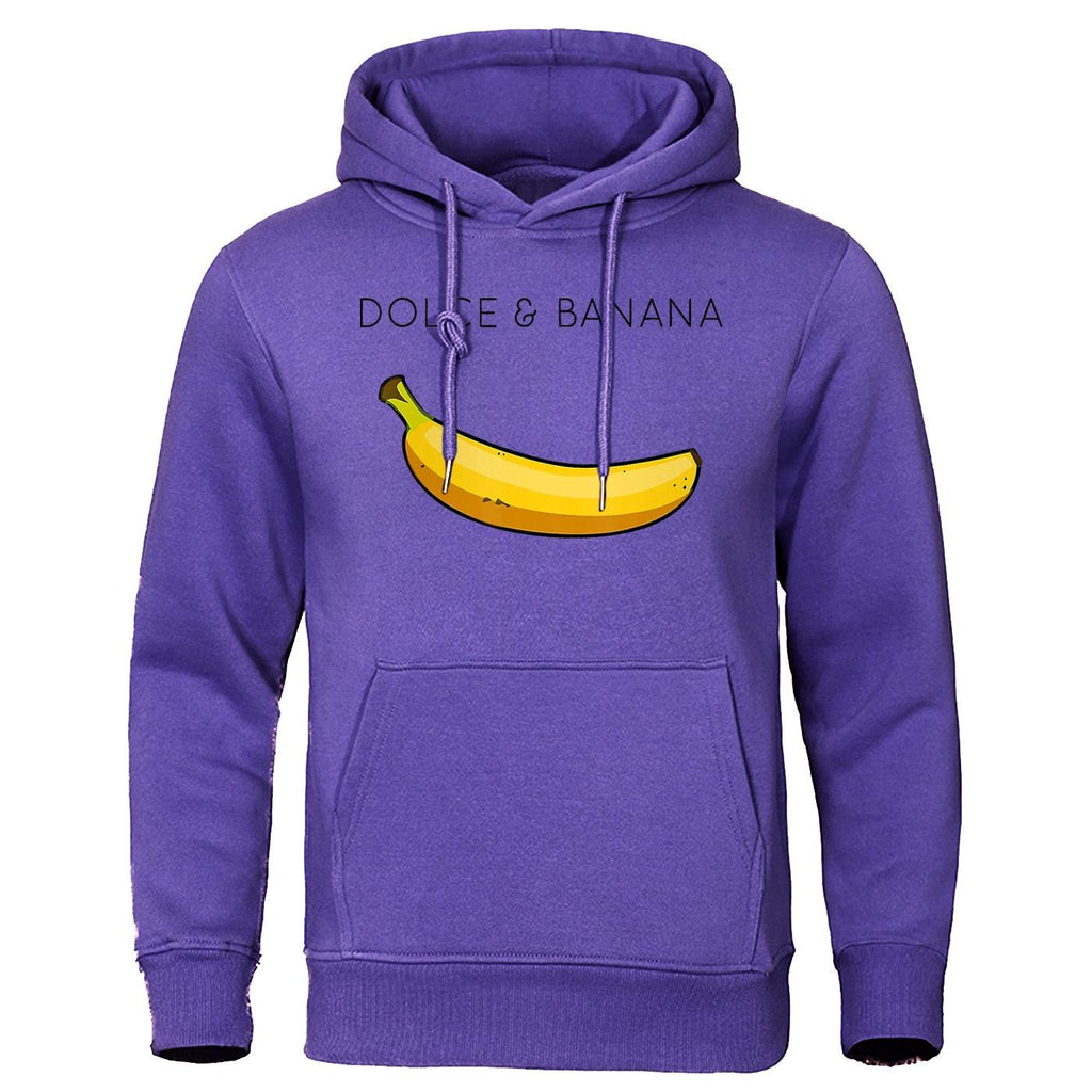 Funny "Dolce and Banana" Hoodie Sweatshirt Unisex Fleece Pullover