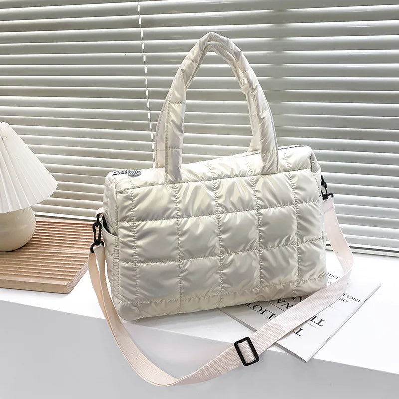 Shoulder Handbag Puffer Tote Space-Padded Large Capacity