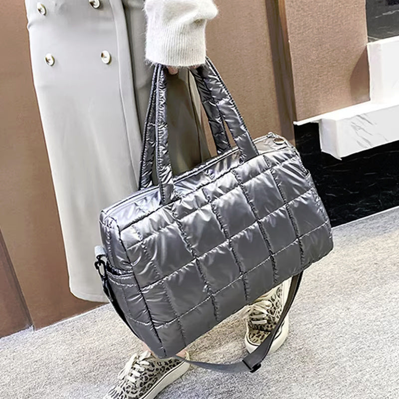 Shoulder Handbag Puffer Tote Space-Padded Large Capacity