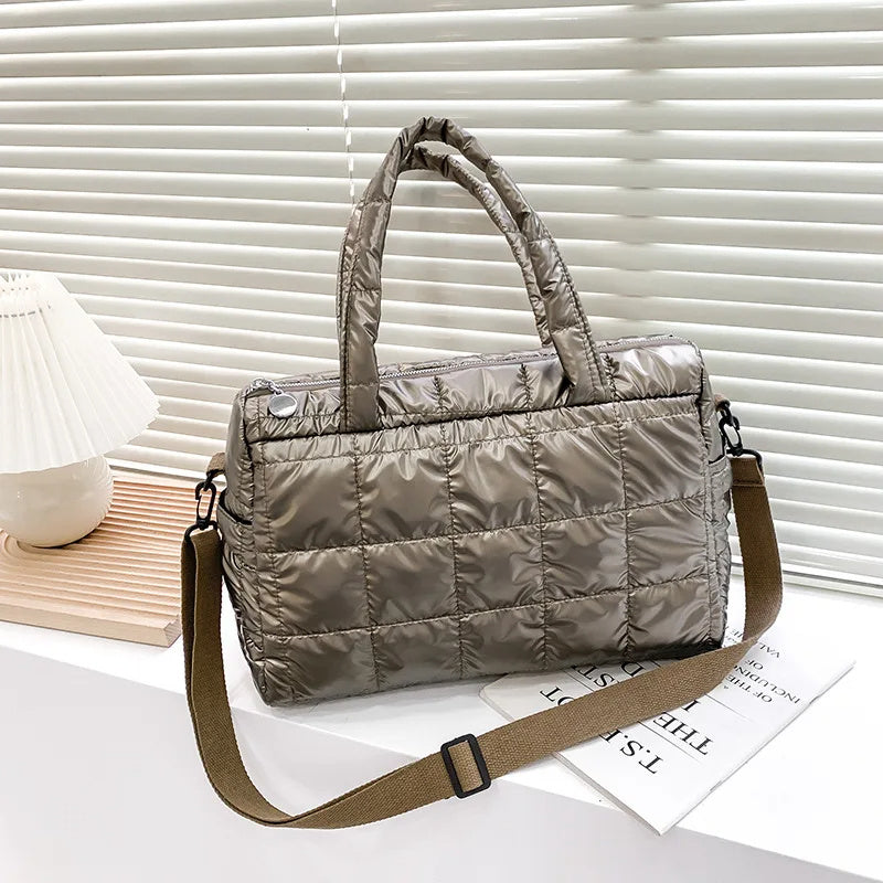 Shoulder Handbag Puffer Tote Space-Padded Large Capacity