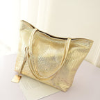 Shoulder Tote Handbag Large Capacity Crocodile Pattern
