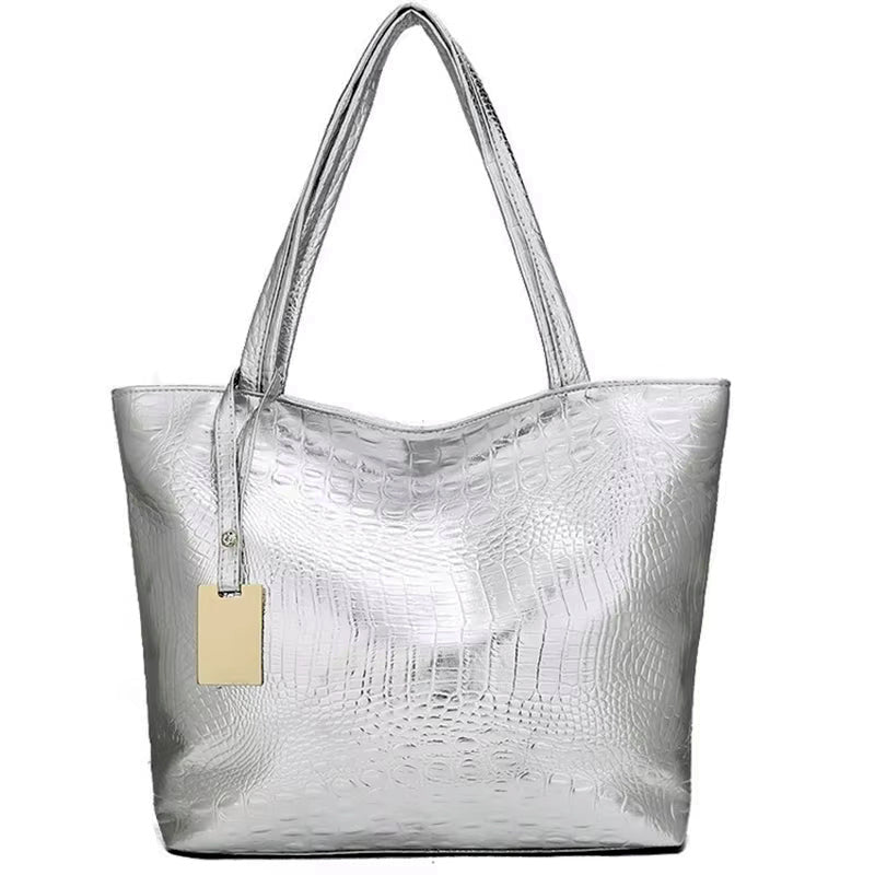 Shoulder Tote Handbag Large Capacity Crocodile Pattern