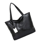 Shoulder Tote Handbag Large Capacity Crocodile Pattern