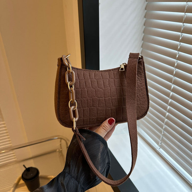 Felt Shoulder Handbag Women's Crescent Saddle Bag-Keep Melbourne Marvellous Official Store