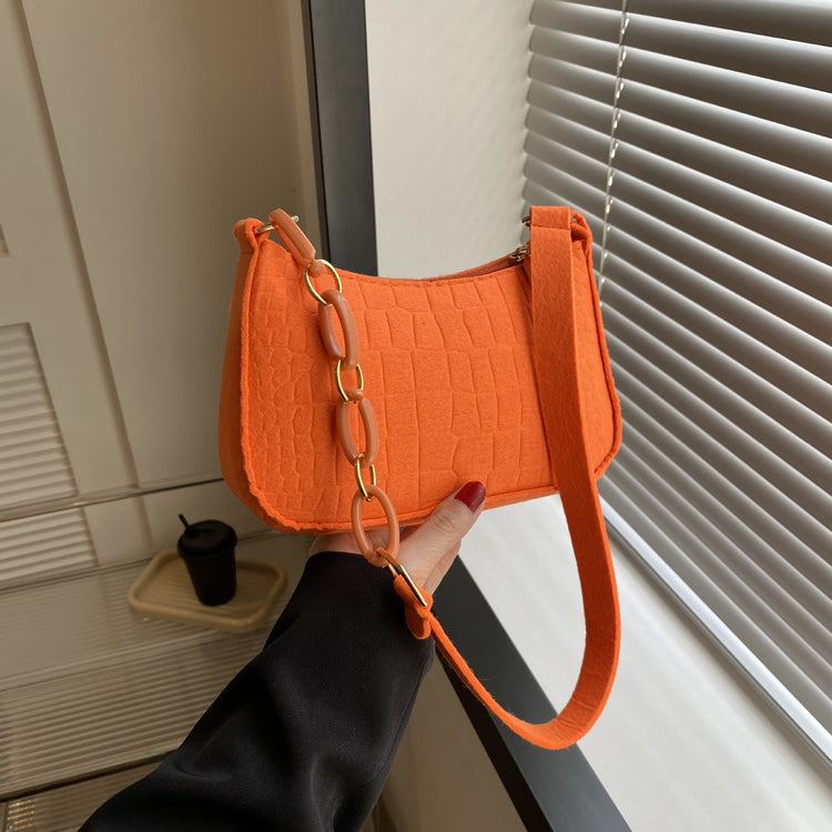 Felt Shoulder Handbag Women's Crescent Saddle Bag-Keep Melbourne Marvellous Official Store