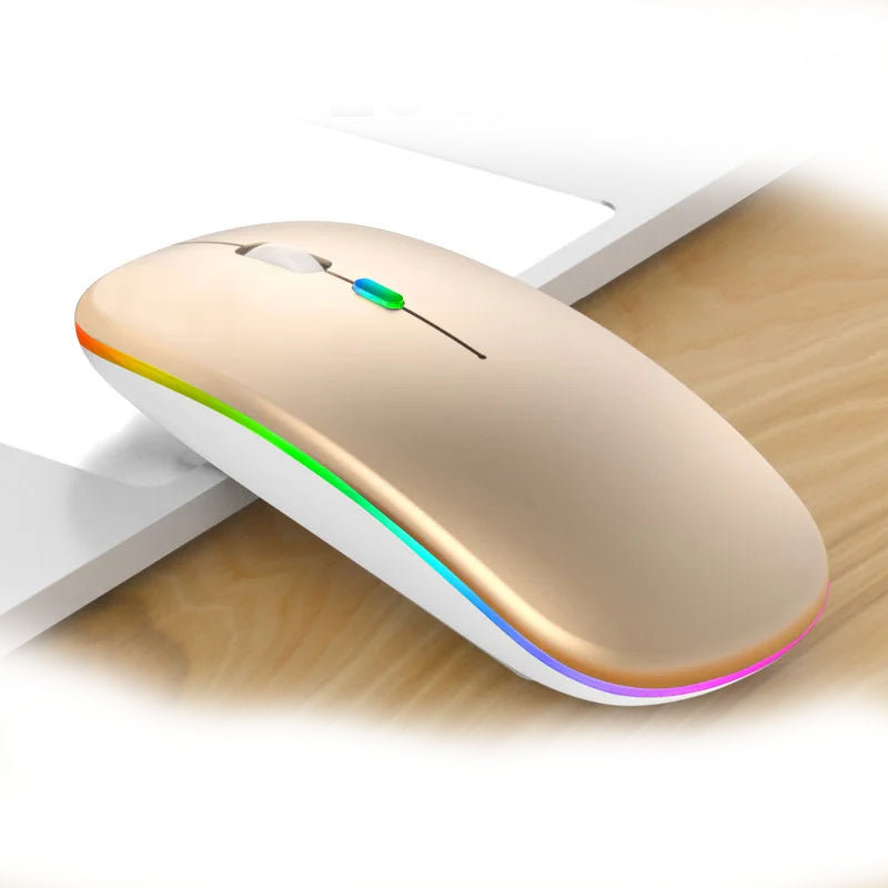 Mute Quiet No-Click Silent Computer Mouse Bluetooth USB Rechargeable