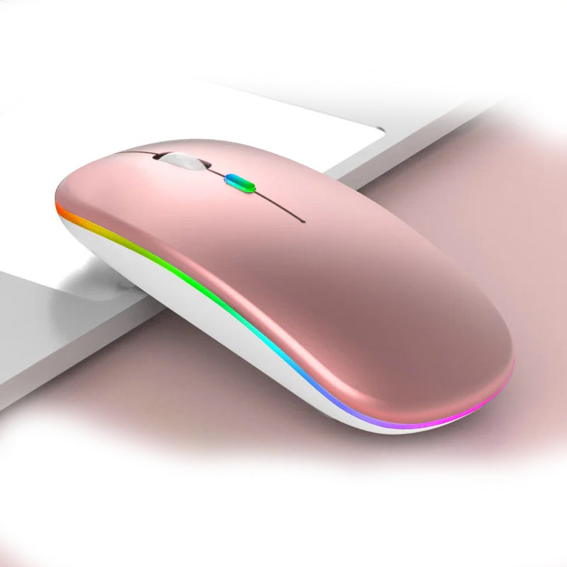 Mute Quiet No-Click Silent Computer Mouse Bluetooth USB Rechargeable