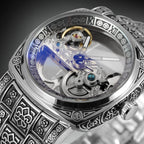 Statement Skeleton Mechanical Watch Stainless Steel Bronze Strap