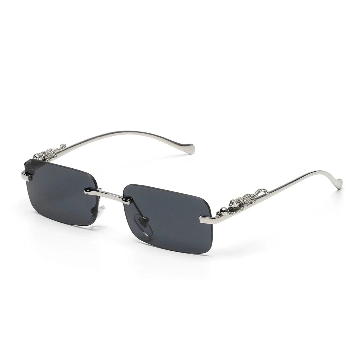 Rimless Sunglasses UV400 Fashion Square Metal Glasses Unisex