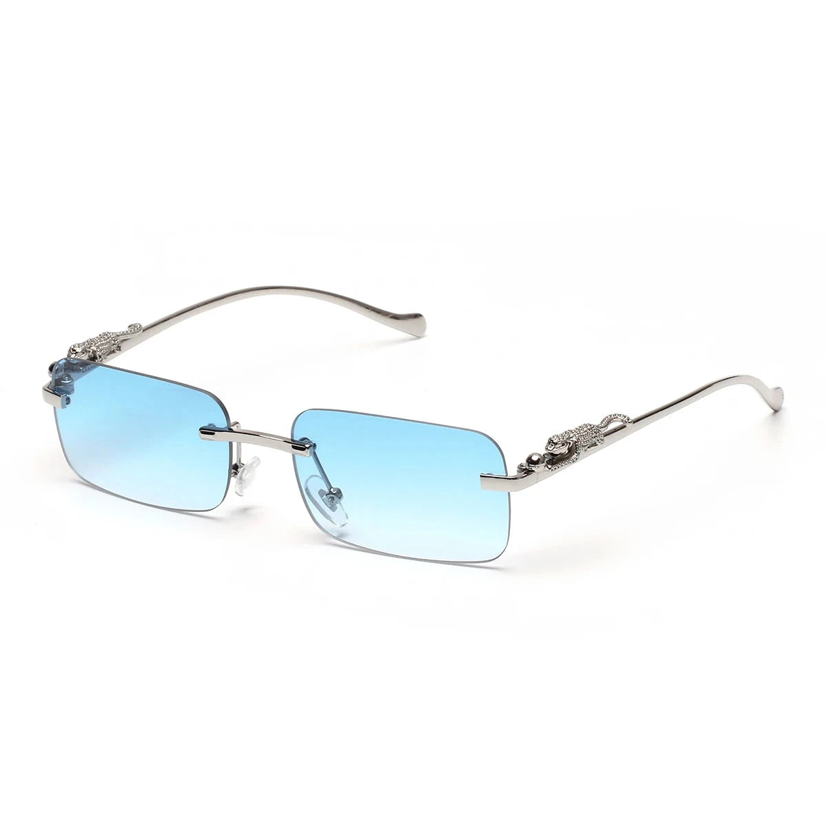 Rimless Sunglasses UV400 Fashion Square Metal Glasses Unisex