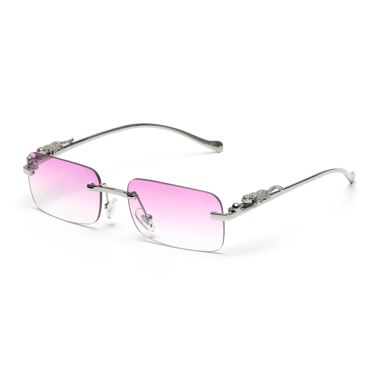 Rimless Sunglasses UV400 Fashion Square Metal Glasses Unisex