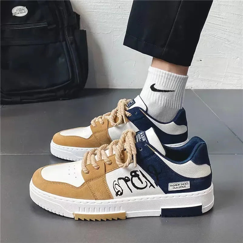 Sneakers Easy-Tie Thick Shoelaces Solid Streetwear Shoes Skateboarding