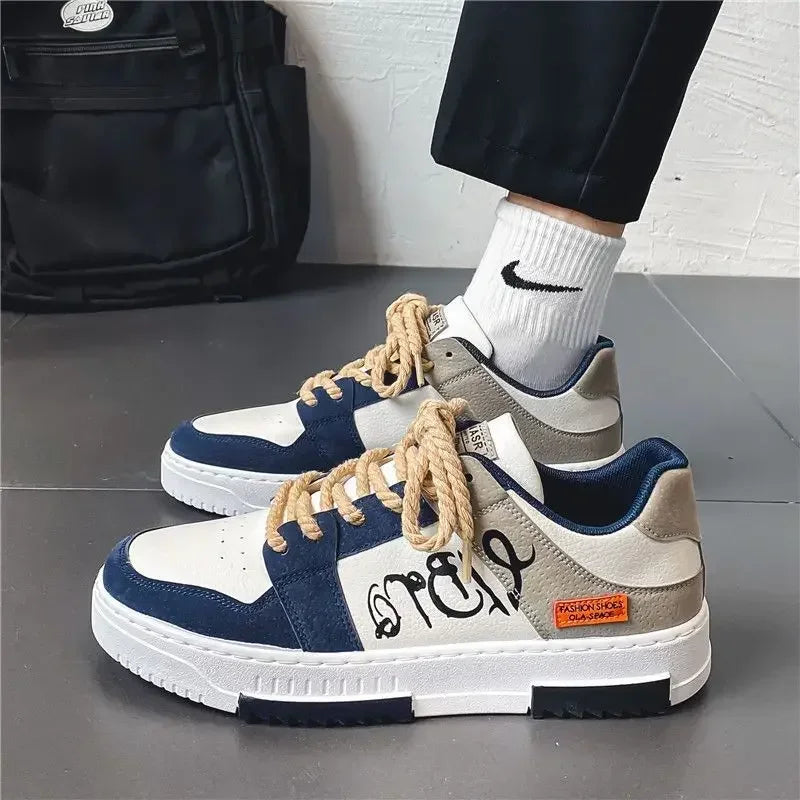 Sneakers Easy-Tie Thick Shoelaces Solid Streetwear Shoes Skateboarding