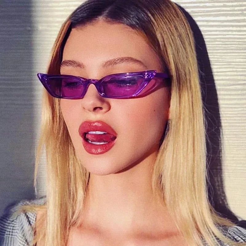 Slimline Cat Eye Hollywood Movie Star Sunglasses