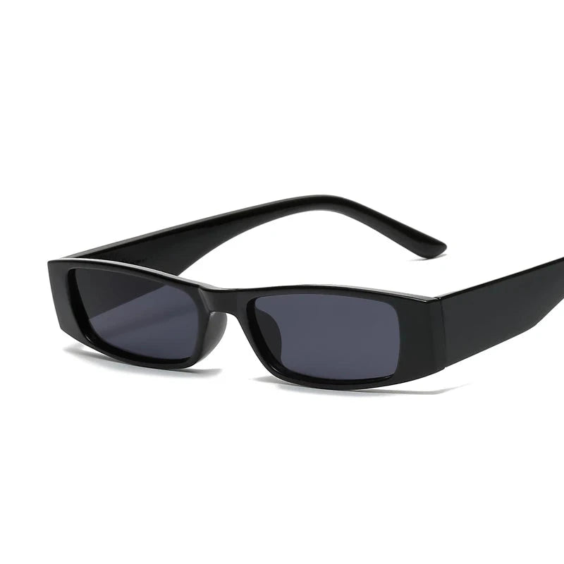 Retro Slimline Rectangle Sunglasses Women's Narrow Frame Leopard Vintage