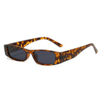 Vintage Slimline Sunglasses Women's Narrow Frame Leopard Retro Look