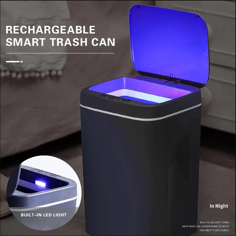 Automatic Rubbish Bin Touchless Motion Sensor Hands Free Trash Can USB Rechargeable