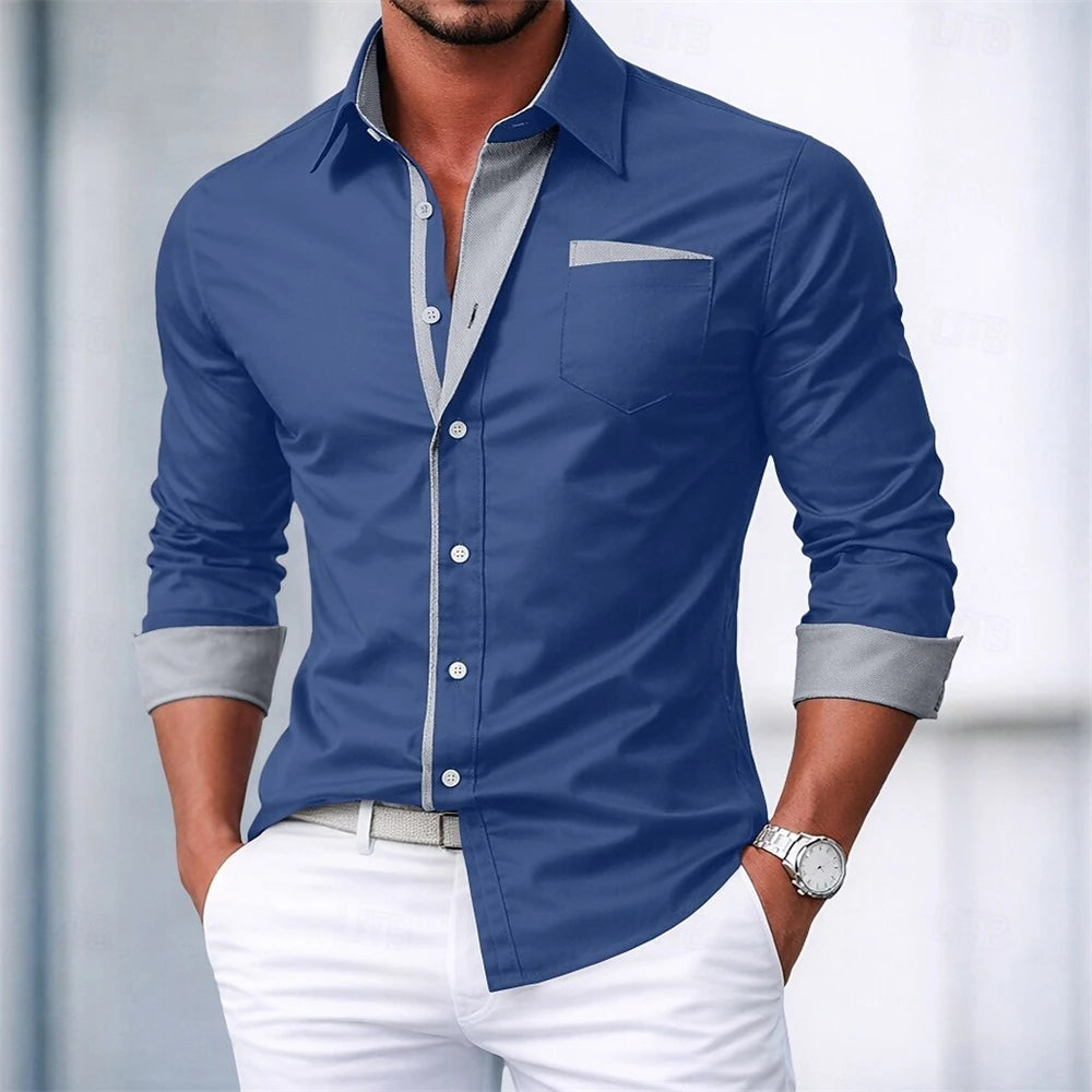 Men's Long Sleeve Shirt Smart Casual Date Night Outfit