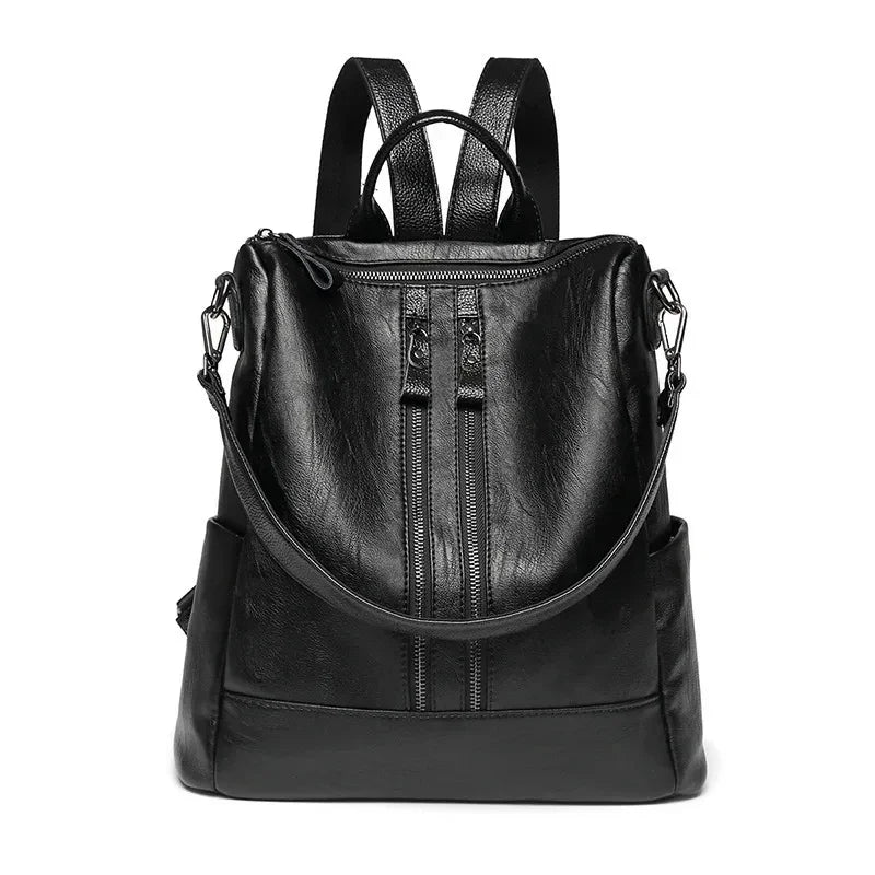 Soft Leather Backpack Commute Travel Shoulder Bag