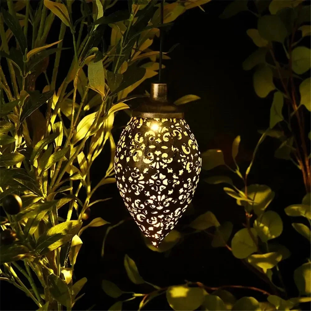 Solar Garden Lantern Light Show Hanging Outdoor Lamp Magic