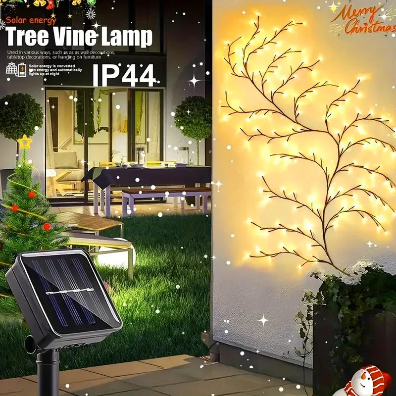 Fairy Lights Solar String Wall Climbing Vine Outdoors Garden 96 LEDs