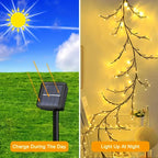 Fairy Lights Solar String Wall Climbing Vine Outdoors Garden 96 LEDs