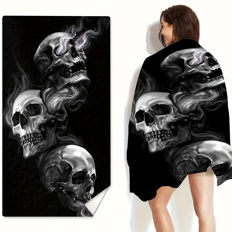 Spooky Skull Beach Towel Quick Dry