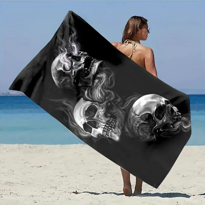 Spooky Skull Beach Towel Quick Dry