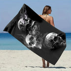 Spooky Skull Beach Towel Quick Dry