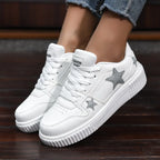 Chunky Star Sneakers Lace Up Unisex Kicks