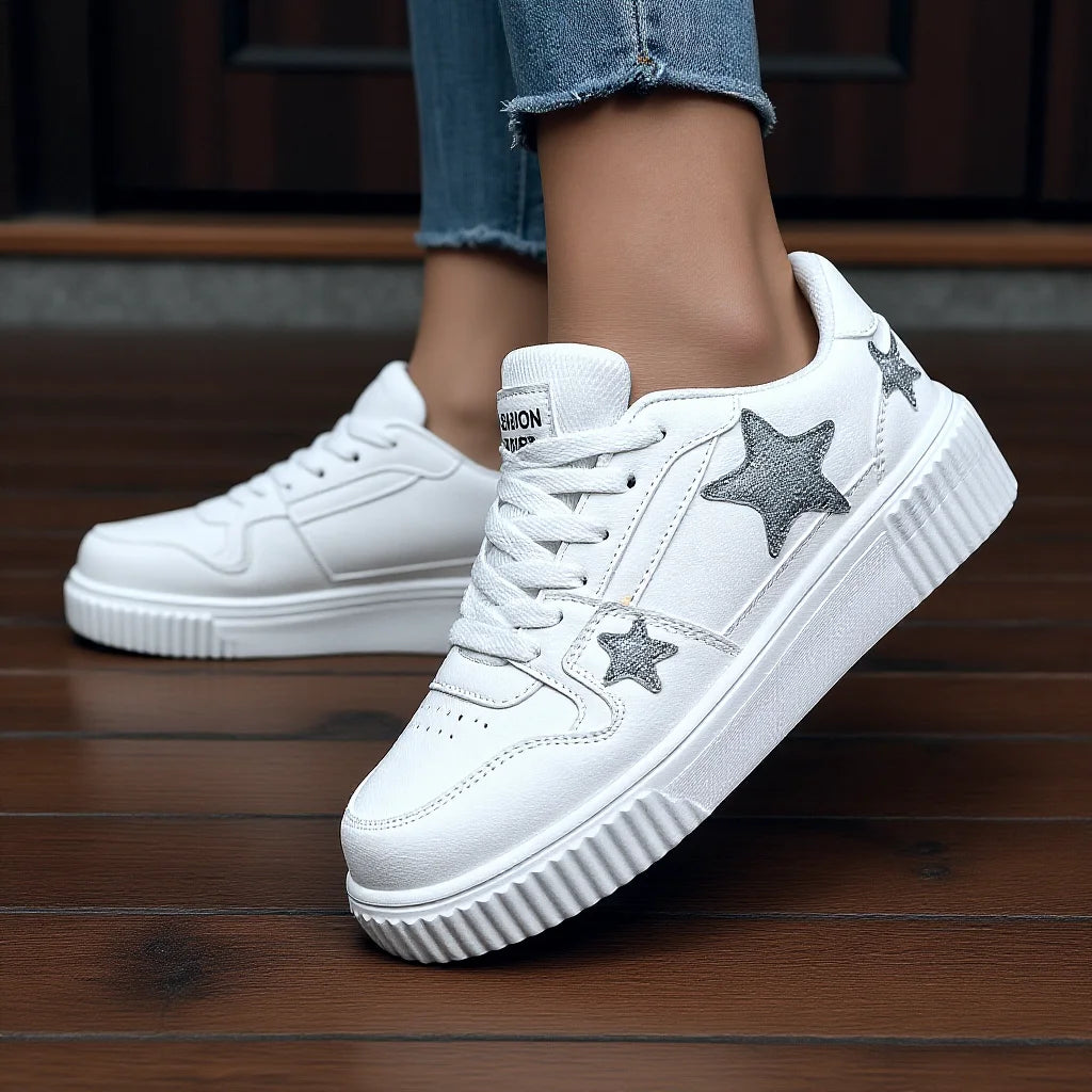 Stars Sneakers Chunky Lace Ups Unisex Kicks