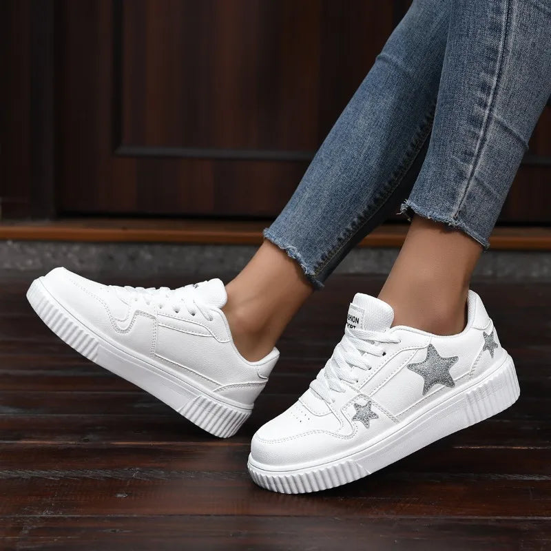 Stars Sneakers Chunky Lace Ups Unisex Kicks