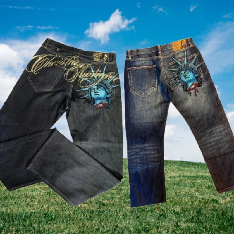 Statue of Liberty Jeans | Vintage Embroidered Graphic Denim