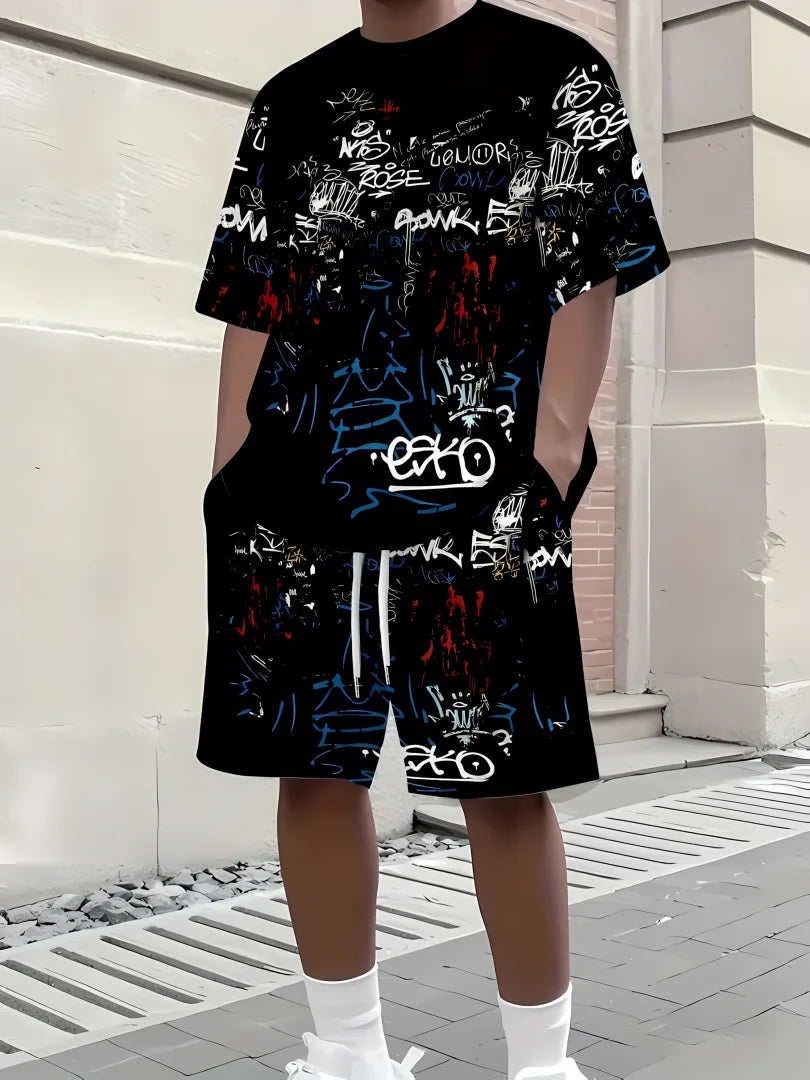 Street Skater Two Piece Shorts T-Shirt Set