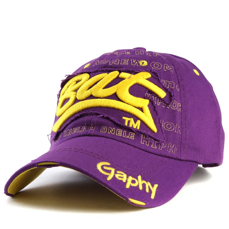 Streetwear Baseball Cap Embroidered Colorful Cotton