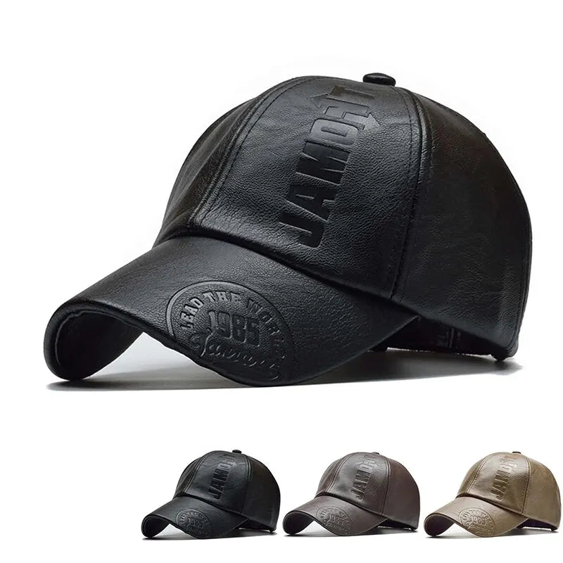 Streetwear Crafted Leather Letter Design Print Baseball Cap