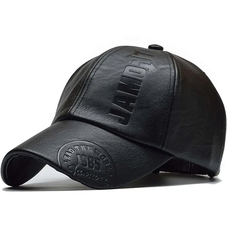 Streetwear Crafted Leather Letter Design Print Baseball Cap