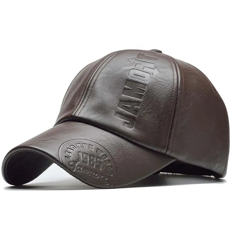 Streetwear Crafted Leather Letter Design Print Baseball Cap