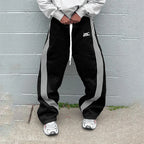 Streetwear Sweatpants Baggy With Curved Stripes Relaxed Fit