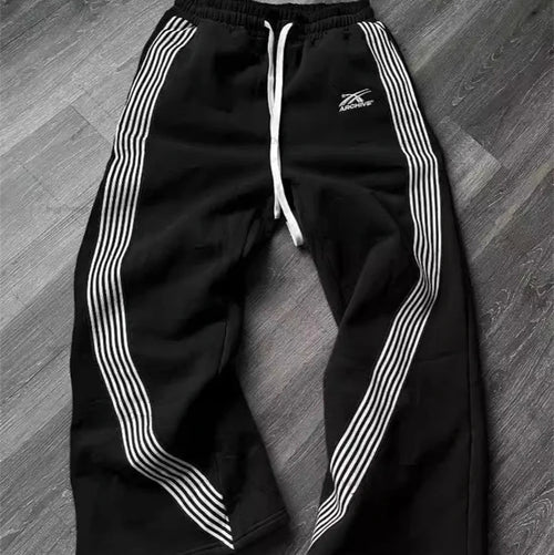Casual Loose Sweatpants Baggy Curved Stripes Track Pants