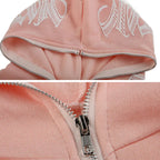 Full Zip Women's Hoodie Hip Hop Design Streetwear Grunge Style