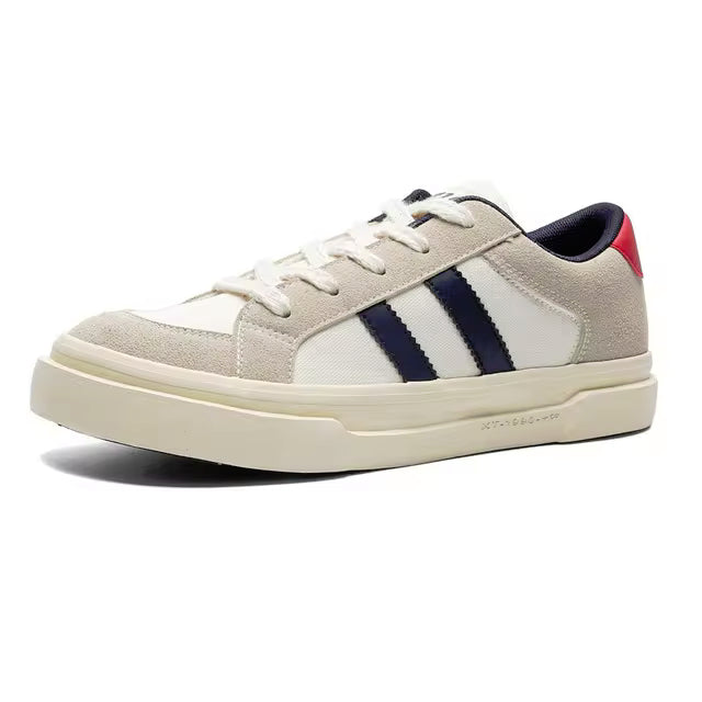 Sneakers With Stripes Flat Breathable Canvas Casual Lace-up Runners