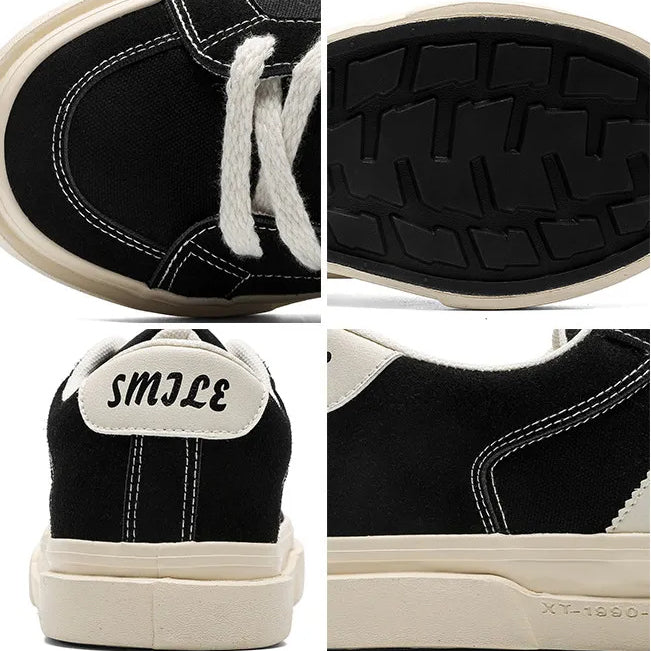 Sneakers With Stripes Flat Breathable Canvas Casual Lace-up Runners
