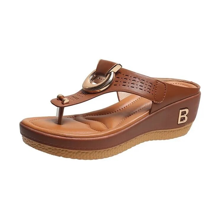 Summer Sandals Open-Toe Roman Platform Wedges Slides